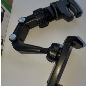 Adjustable Cell phone holder with clamp grip.